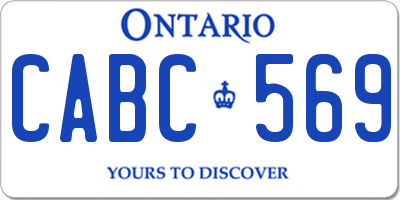 ON license plate CABC569