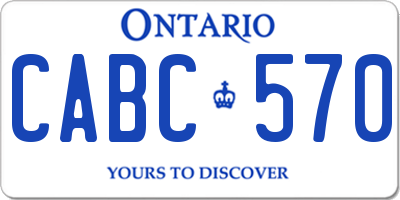 ON license plate CABC570