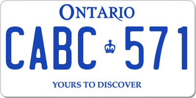 ON license plate CABC571