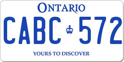 ON license plate CABC572