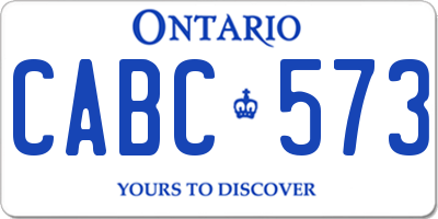 ON license plate CABC573