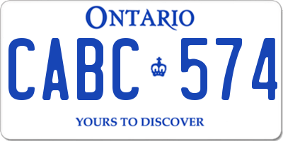 ON license plate CABC574