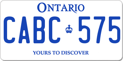 ON license plate CABC575