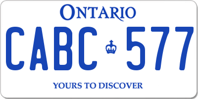 ON license plate CABC577