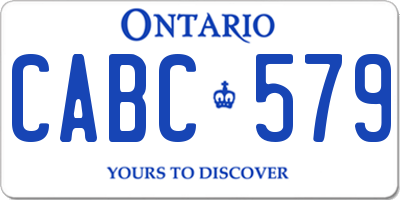 ON license plate CABC579