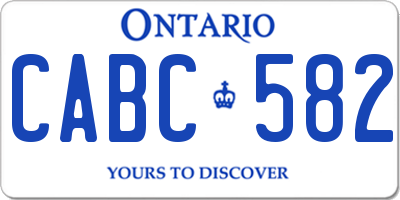 ON license plate CABC582