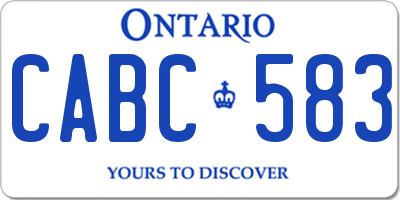 ON license plate CABC583