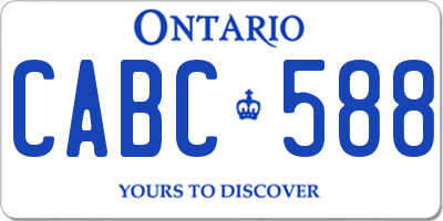 ON license plate CABC588