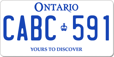 ON license plate CABC591