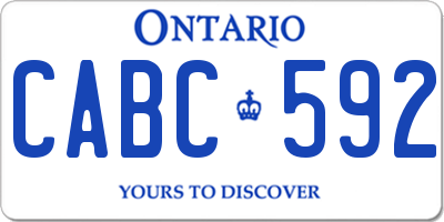 ON license plate CABC592