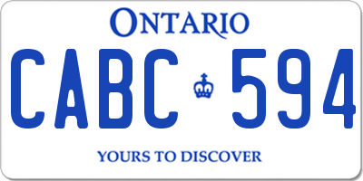 ON license plate CABC594