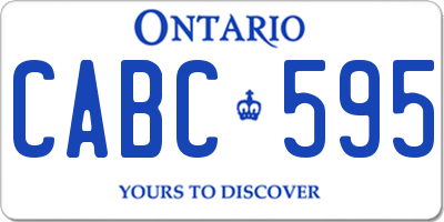 ON license plate CABC595