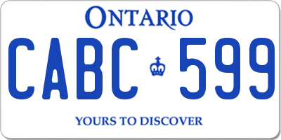 ON license plate CABC599