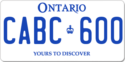 ON license plate CABC600