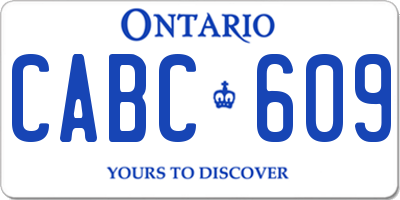 ON license plate CABC609