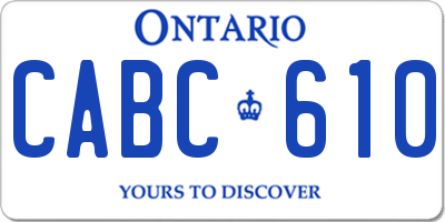 ON license plate CABC610