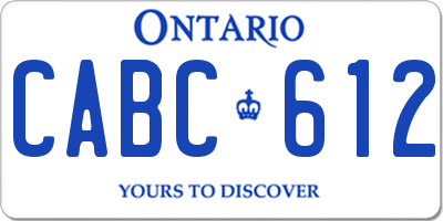 ON license plate CABC612