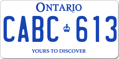 ON license plate CABC613