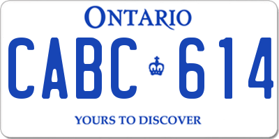 ON license plate CABC614