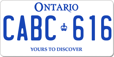 ON license plate CABC616