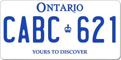 ON license plate CABC621