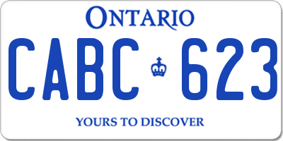 ON license plate CABC623