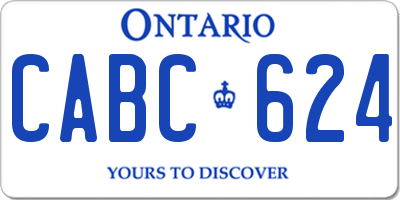 ON license plate CABC624