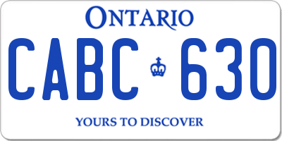 ON license plate CABC630