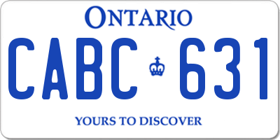 ON license plate CABC631