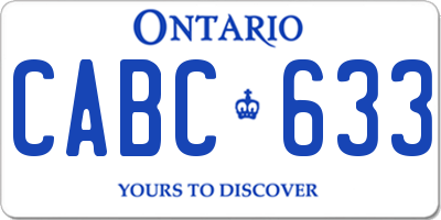 ON license plate CABC633