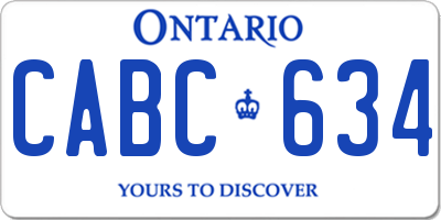 ON license plate CABC634