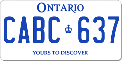 ON license plate CABC637