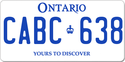 ON license plate CABC638