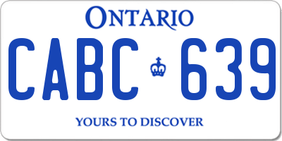 ON license plate CABC639