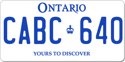 ON license plate CABC640