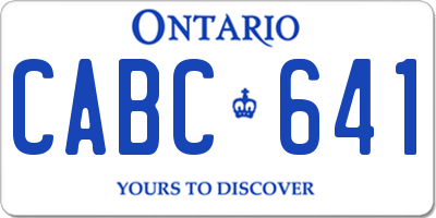 ON license plate CABC641