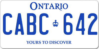 ON license plate CABC642