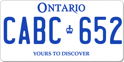 ON license plate CABC652