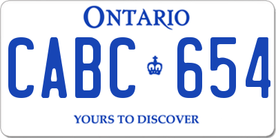 ON license plate CABC654