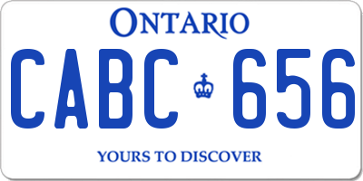 ON license plate CABC656