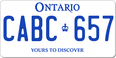 ON license plate CABC657