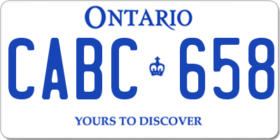 ON license plate CABC658