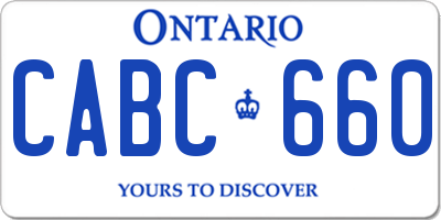 ON license plate CABC660