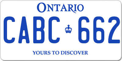 ON license plate CABC662