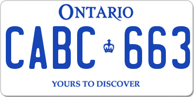 ON license plate CABC663