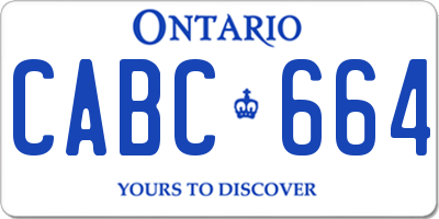 ON license plate CABC664