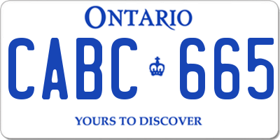 ON license plate CABC665