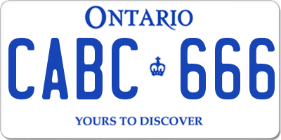 ON license plate CABC666