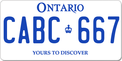 ON license plate CABC667