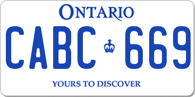 ON license plate CABC669